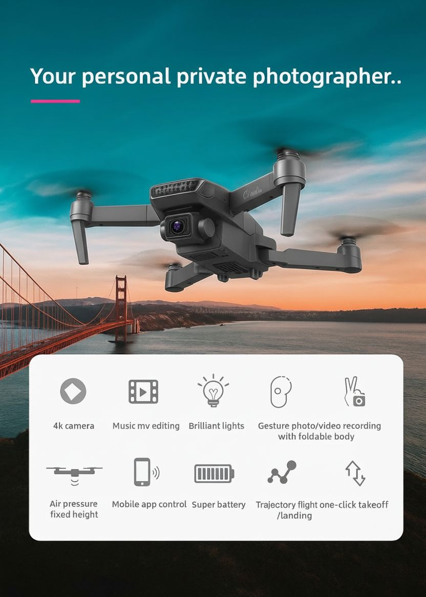 4K Foldable Camera Drone ⭐⭐⭐⭐🤏 4.9
